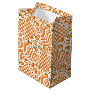 Orange Textures Medium Gift Bag