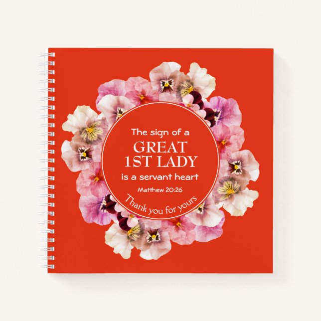 Orange Thank You Pastor 1st Lady Notebook (Front)