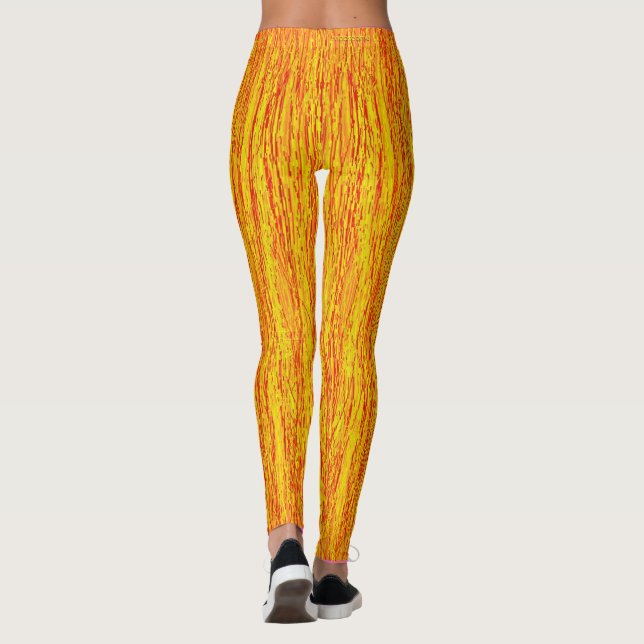 Orange Thatch and Pink Stripe Leggings (Back)