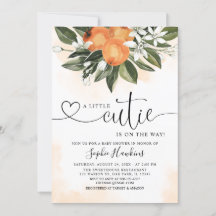 Orange Themed A Little Cutie baby shower 