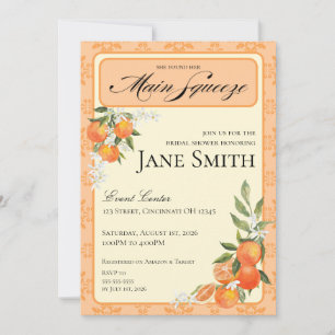 Orange Themed Bridal Shower Invitation