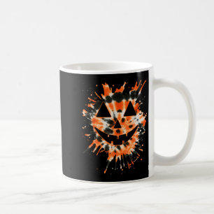 Orange Tie Dye Jack O Lantern Face - Hipe Hallowee Coffee Mug