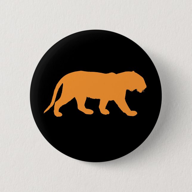 Orange Tiger 2 Inch Round Button (Front)
