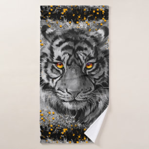 Orange Tiger Eyes Colourful Tiger Bath Towel