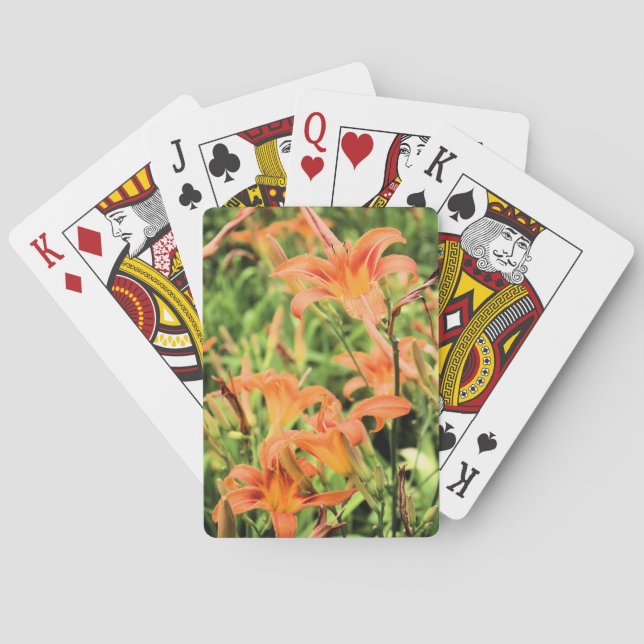 Orange Tiger Lilies Playing Cards (Back)
