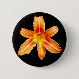 Orange Tiger Lily Badge 2 Inch Round Button