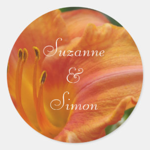Orange Tiger Lily Classic Round Sticker