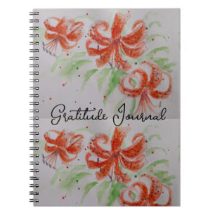 Orange Tiger Lily Lilies Floral Gratitude Journal