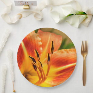 Orange Tiger Lily Paper Plate