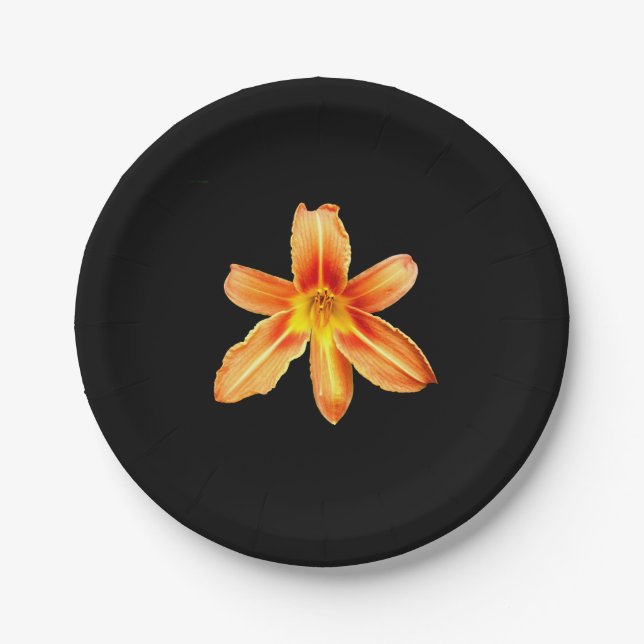 Orange Tiger Lily Paper Plate (Front)