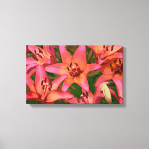 Orange tiger lily wrapped canvas print
