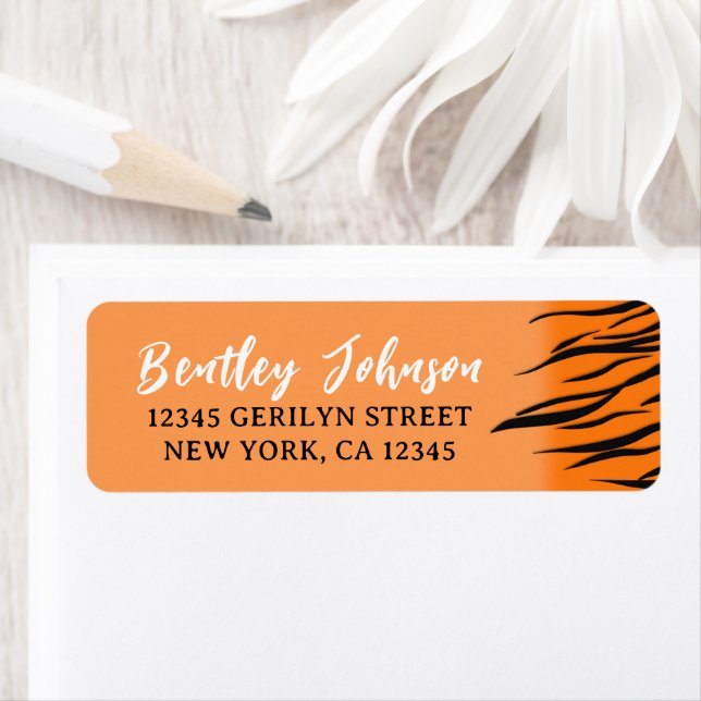 Orange Tiger or Bengal Return Address Labels (Insitu)