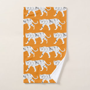 Orange Tiger Print Hand Hand Towel