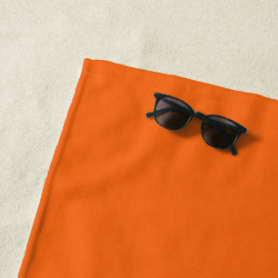 Orange Tiger Solid Colour Beach Towel