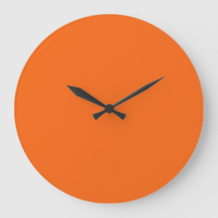 Orange Tiger Solid Colour Large Clock
