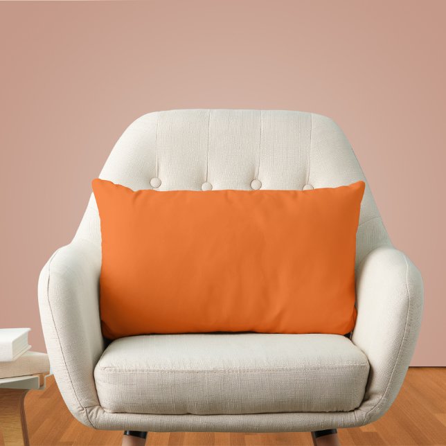 Orange Tiger Solid Colour Lumbar Pillow (Creator Uploaded)