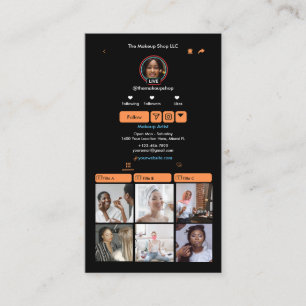 Orange TikTok Social Media QR Code Carte de visite
