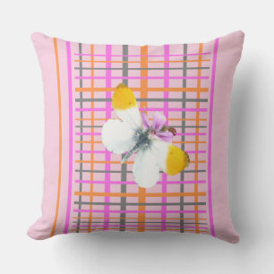 Orange Tip Butterfly Chequered Pattern Pillow