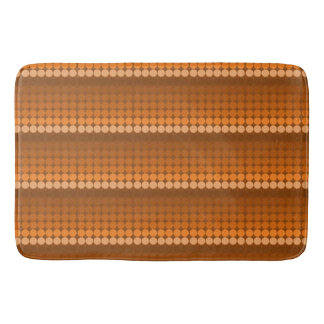 orange to brown Mid century mod dots circles Bath Mat