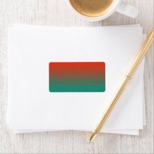 Orange to teal Ombre Design Label