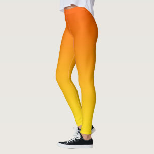 Orange to yellow gradient ombre leggings