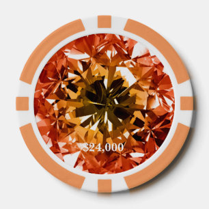 Orange Topaz Citrine Filter Diamond Gem Stone Poker Chips