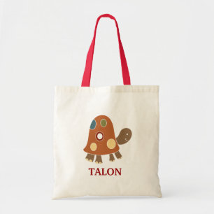 Orange Tortoise Turtle Tote Bag - add a NAME!