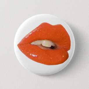 Orange Toxic Kiss 2 Inch Round Button
