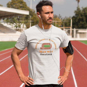 Orange Track Team Custom High School T-Shirt