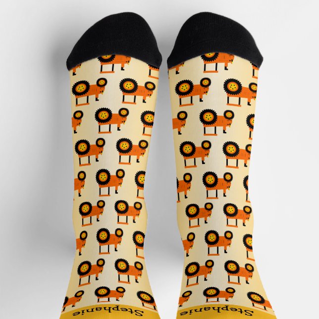 Orange Tractor Design Personalised Socks (Top)