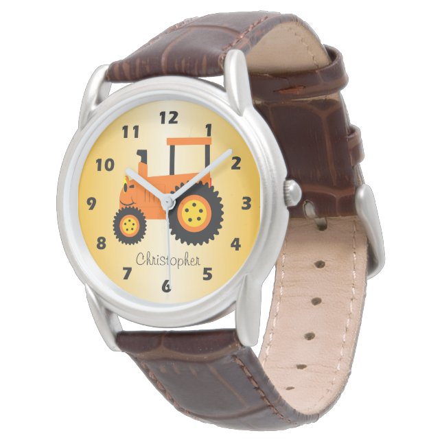 Orange Tractor Design Watch (Angled)