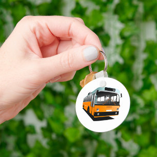 Orange Transit Bus Route 56 City Commuter Keychain