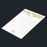Orange Tree Cat XL Notepad<br><div class="desc">A simple line drawing of a sweet and arrogant cat, prowling the branches of someone's orange tree. Illustration by Katherine Elliott. www.rivegauchecraft.com</div>