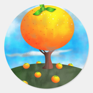 Orange Tree Classic Round Sticker