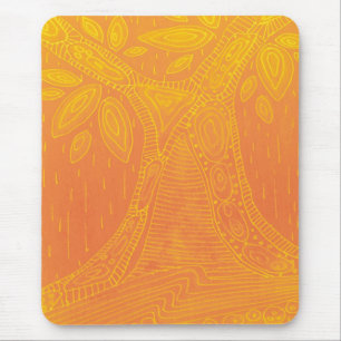 Orange tree pattern mouse pad