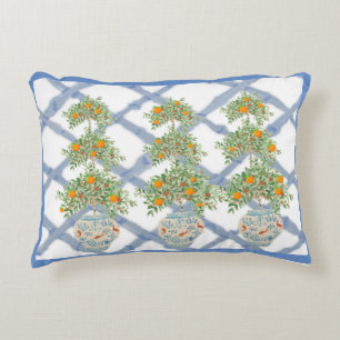 Orange Tree Topiary Ginger Jars Lumbar Accent Pillow