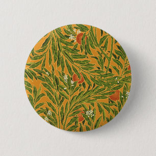 Orange Tree Vintage Wallpaper Pattern Art Nouveau 2 Inch Round Button
