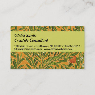 Orange Tree Vintage Wallpaper Pattern Art Nouveau Business Card