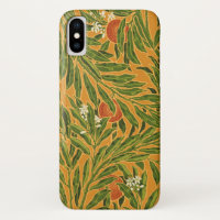Orange Tree Vintage Wallpaper Pattern Art Nouveau