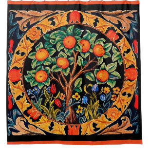 ORANGE TREE WITH GREEN LEAVES,FLOWERS