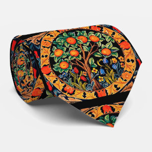 ORANGE TREE WITH GREEN LEAVES,FLOWERS TIE