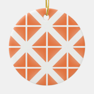 Orange Trendy Triangle Pattern Ceramic Ornament