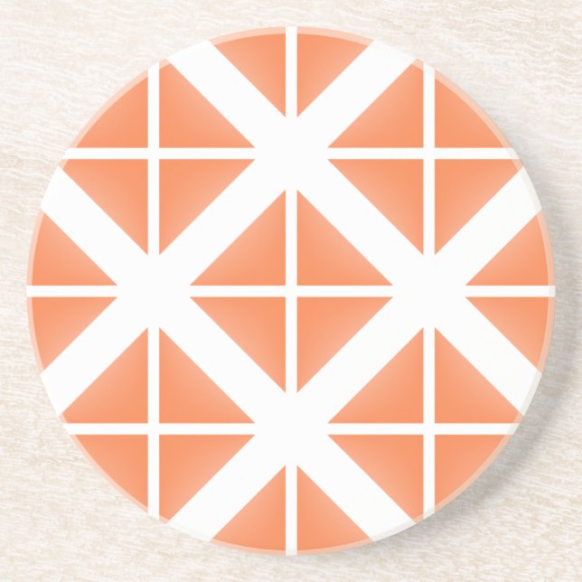 Orange Trendy Triangle Pattern Coaster (Front)