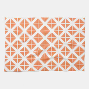 Orange Trendy Triangle Pattern Kitchen Towel