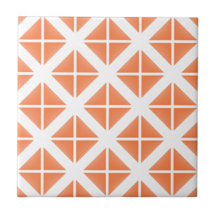 Orange Trendy Triangle Pattern Tile