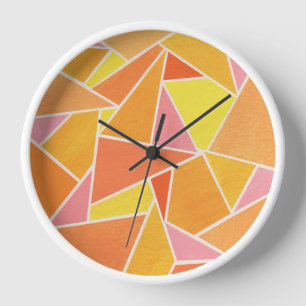 Orange Triangles Clock