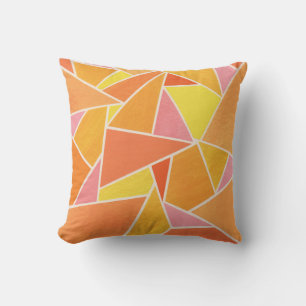 Orange Triangles Throw Pillow