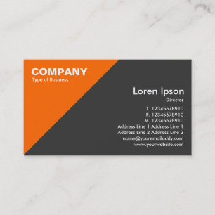Orange Triangular Corner - Dark Grey Business Card