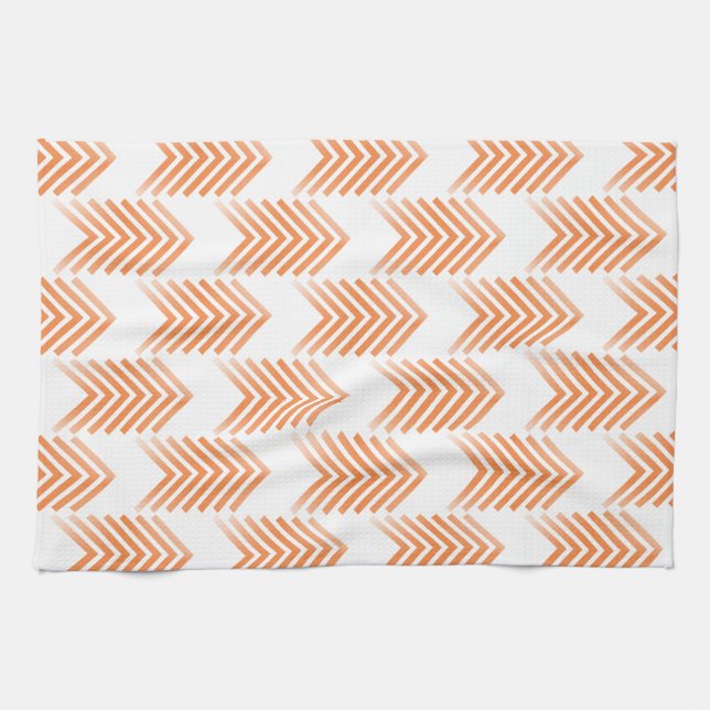 Orange Tribal Arrow Pattern Kitchen Towel (Horizontal)