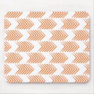 Orange Tribal Arrow Pattern Mouse Pad